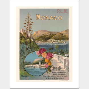 Monaco Bains de Mer Vintage Poster 1896 Posters and Art